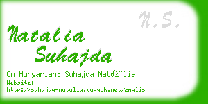 natalia suhajda business card